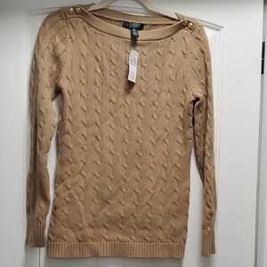 Lauren Ralph Lauren Camel Cable Knit Sweater